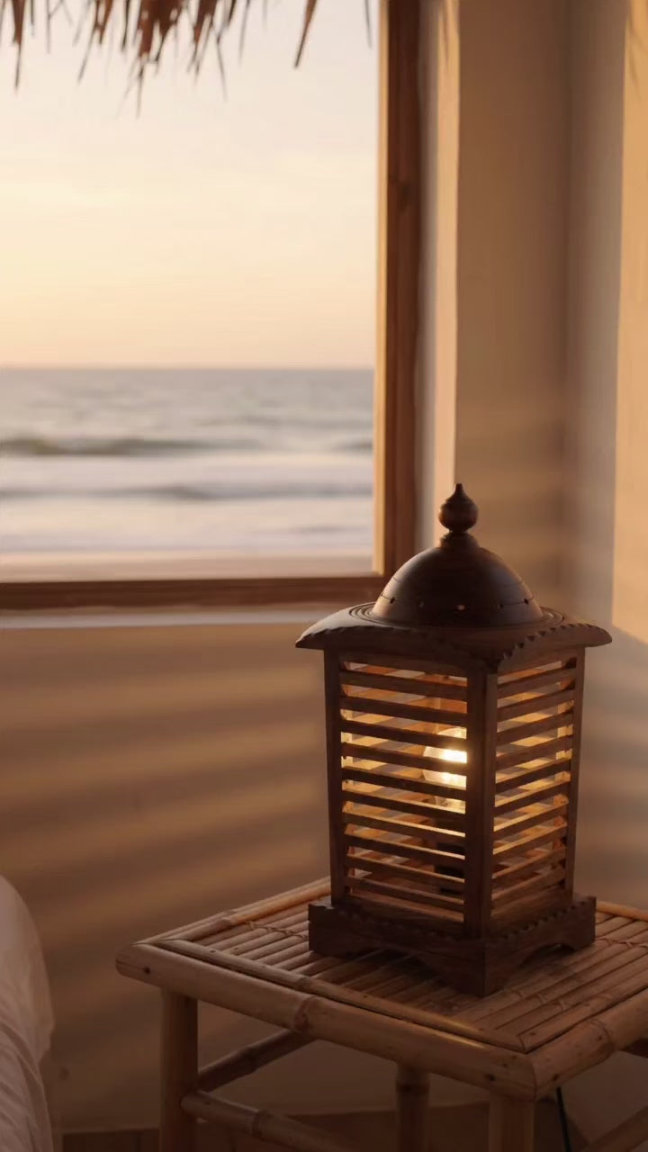 Solid Wood Handcrafted Lantern