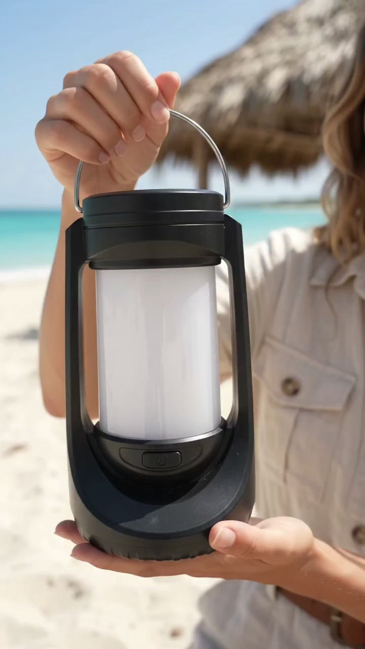 Solar Rechargeable Lantern Lamp - 3 Modes | Mira's Beach Hut Exclusive