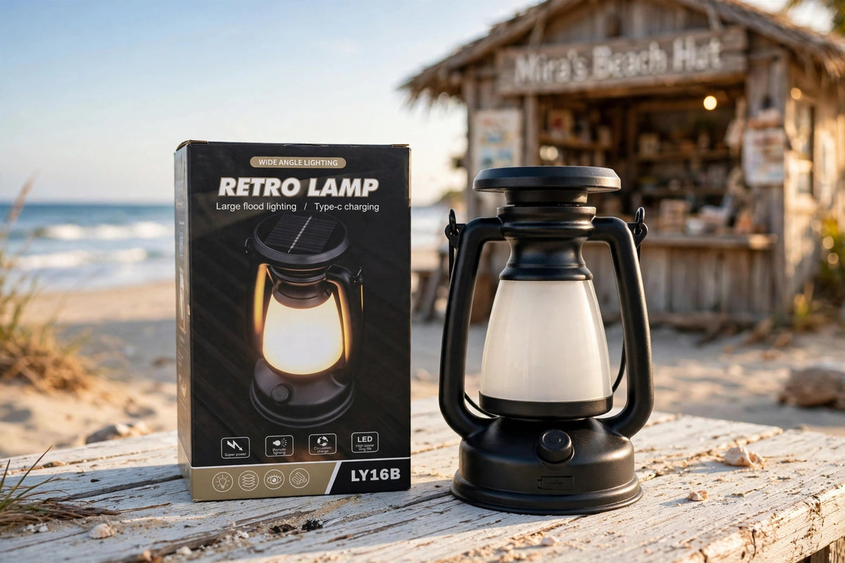 Mira's Beach Hut - Retro Solar Glow Lantern