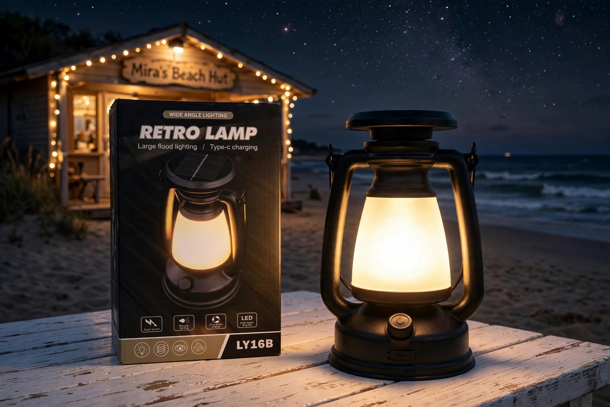 Mira's Beach Hut - Retro Solar Glow Lantern