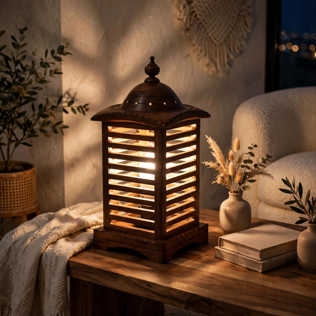 Solid Wood Handcrafted Lantern