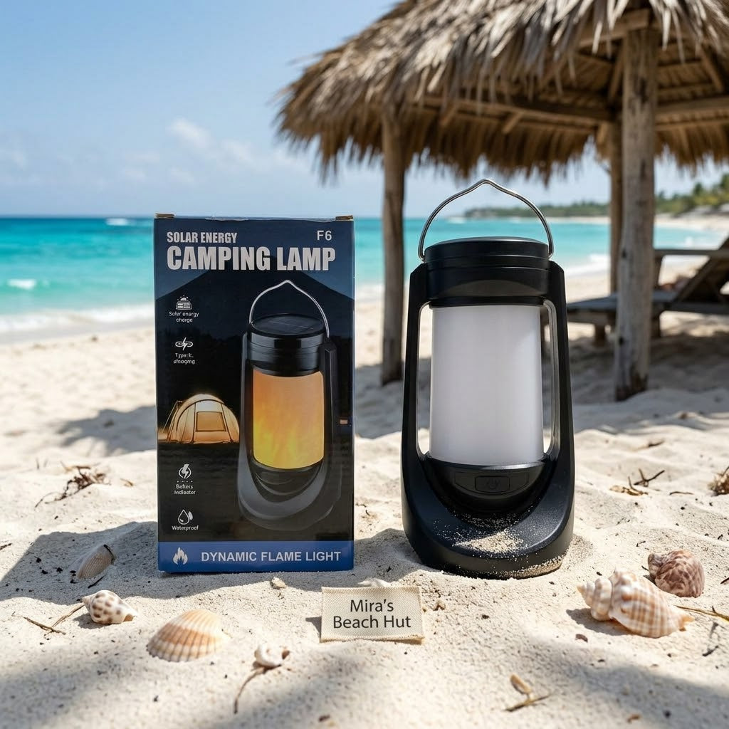 Solar Rechargeable Lantern Lamp - 3 Modes | Mira's Beach Hut Exclusive